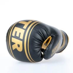 Fighter Boxing Gloves Basic Stripe - Black/gold -Boxing Shop 1376APU BG09