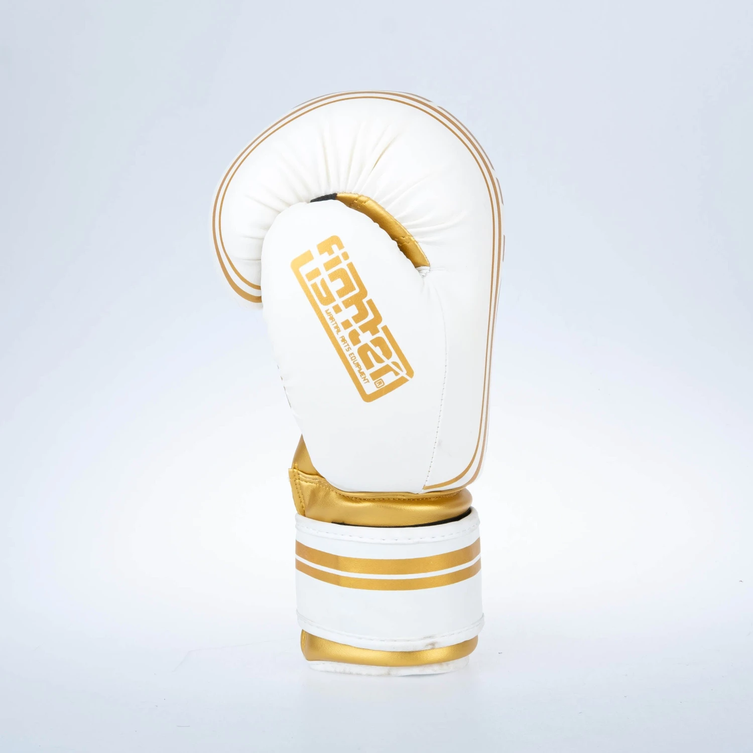 Fighter Boxing Gloves Basic Stripe - White/gold 6 Fighter Boxing Gloves Basic Stripe - White/gold - Image 4