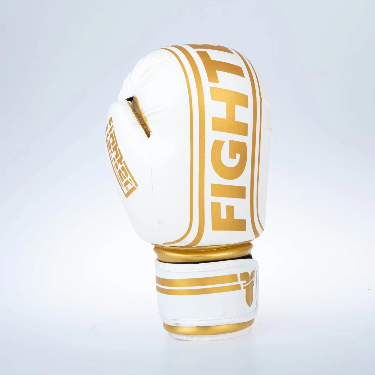 Fighter Boxing Gloves Basic Stripe - White/gold 7 Fighter Boxing Gloves Basic Stripe - White/gold - Image 5