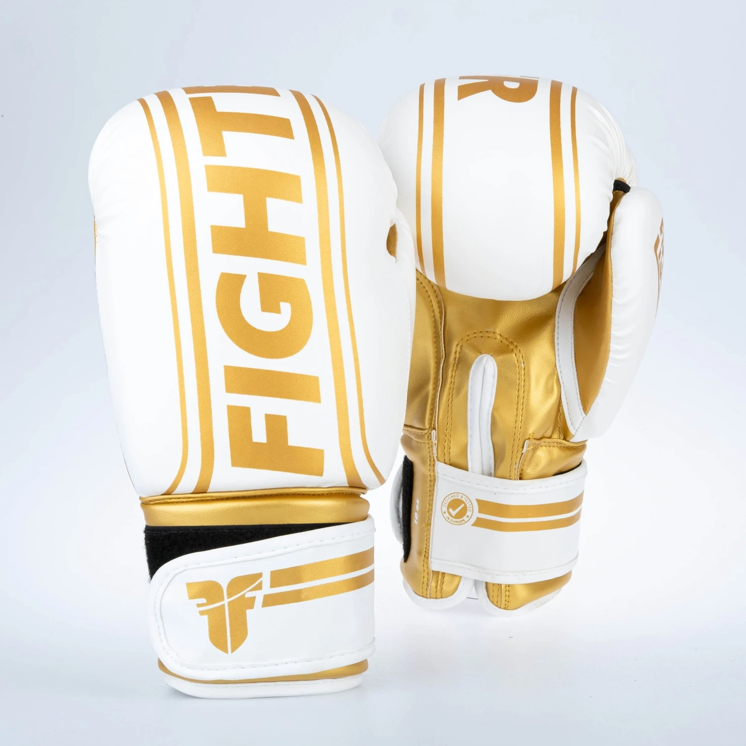 Fighter Boxing Gloves Basic Stripe - White/gold 11 Fighter Boxing Gloves Basic Stripe - White/gold - Image 9