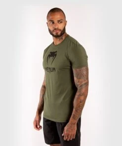 Venum Classic T-shirt - Khaki -Boxing Shop 98a83c34ff2ccd7a430e66c1a14c56feace68351 TS CLASSIC KAKI BLACK SD 02