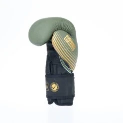 Fighter Boxing Gloves SPLIT Stripes - Khaki/gold -Boxing Shop FBG 001 SKH03