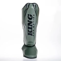 King Pro Boxing Shin Guards THOR - Khaki/silver -Boxing Shop KBPSGL THOR GR04