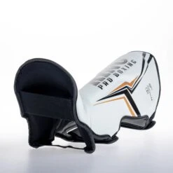 King Pro Boxing Shin Guards THOR - White/gold 15 King Pro Boxing Shin Guards THOR - White/gold -Boxing Shop KBPSGL THOR WH07