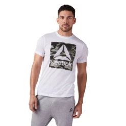 Reebok Camo Logo T-Shirt White, CF3848
