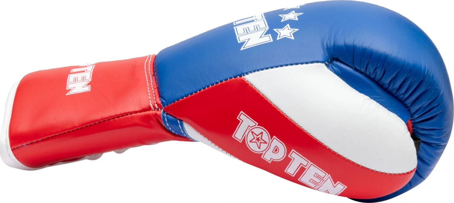 Top Ten Classic Lace Up Boxing Gloves - Tricolor 5 Top Ten Classic Lace Up Boxing Gloves - Tricolor - Image 4